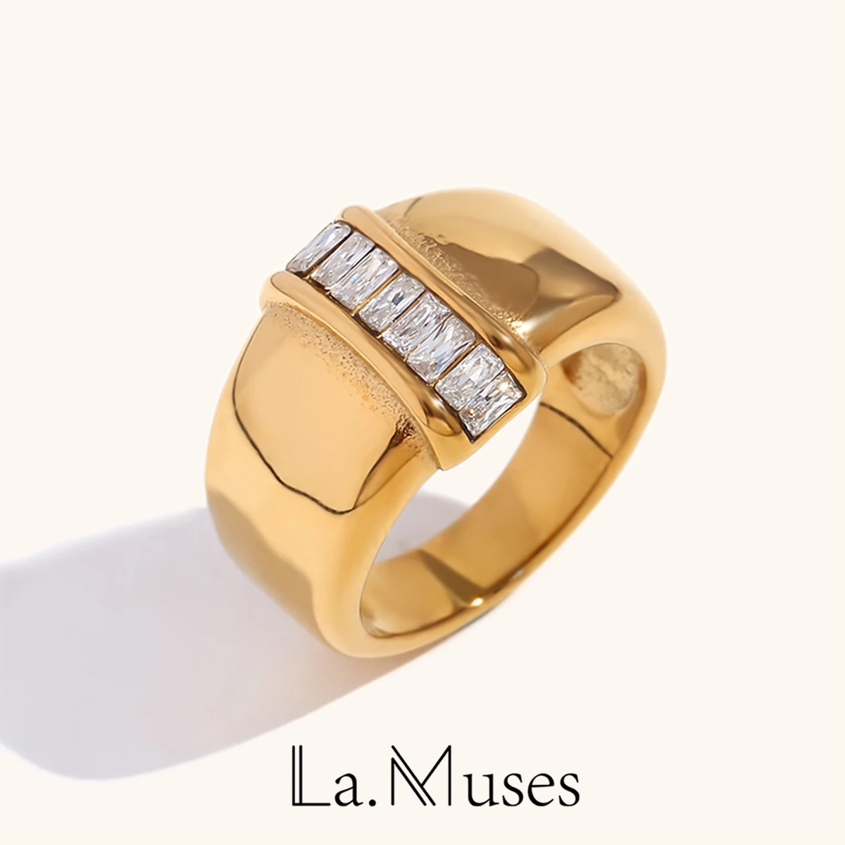 Stainless Steel Rings For Women Men Gold Color Simplicity with Diamonds Ring Female Male Fashion Party Finger Jewelry Gift 2024