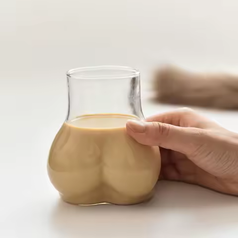 450ml Butt Shaped Mug Funny Butt Coffee Mug Thick Clear Borosilicate Glass Women Body Butt Cup Funny Adults Mug For Milk Water