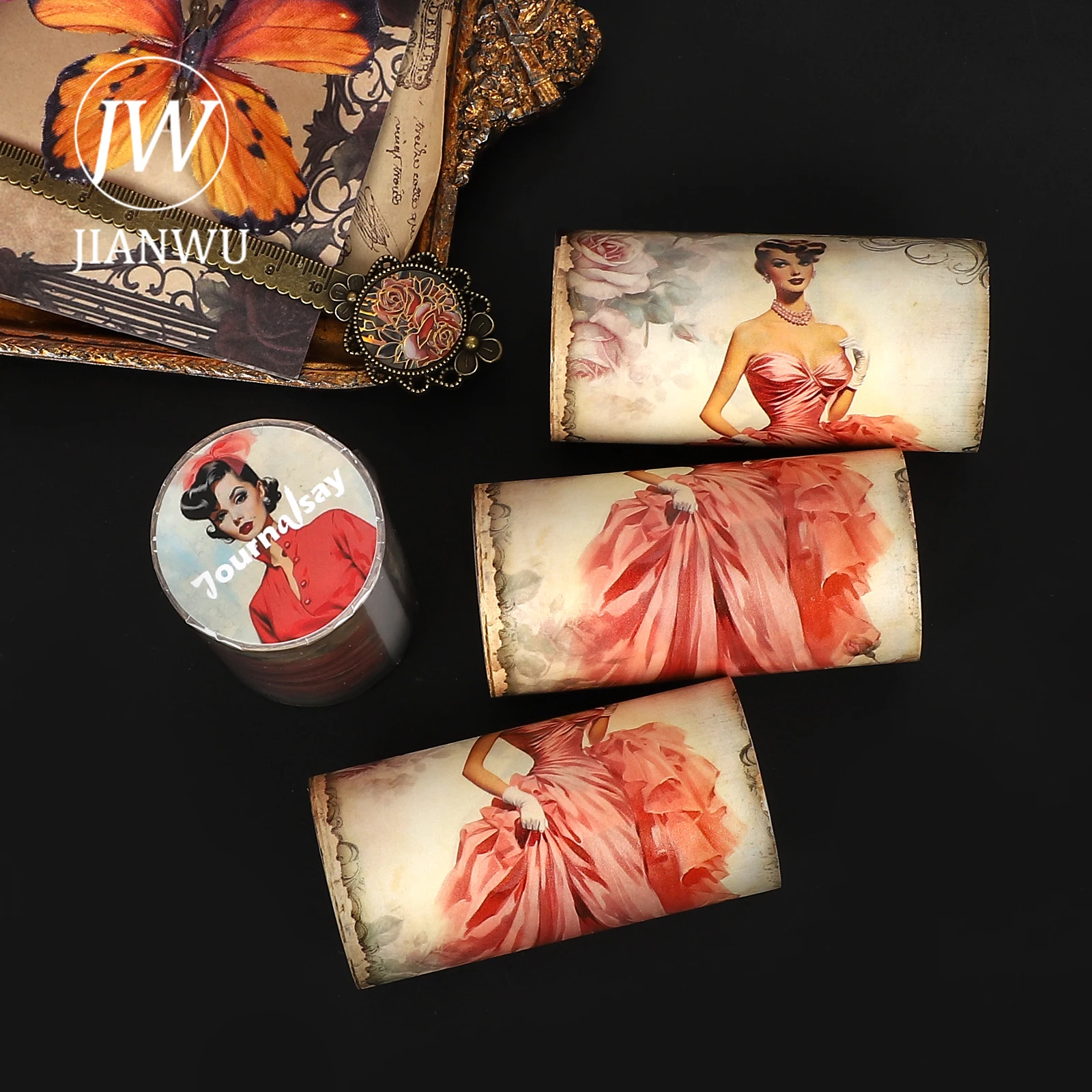 JIANWU 80 مللي متر * 205 سنتيمتر خمر 1950's امرأة شخصية المشهد المواد الكولاج سجل القصاصات اشي الشريط الإبداعية مجلة بها بنفسك مجلة القرطاسية #3