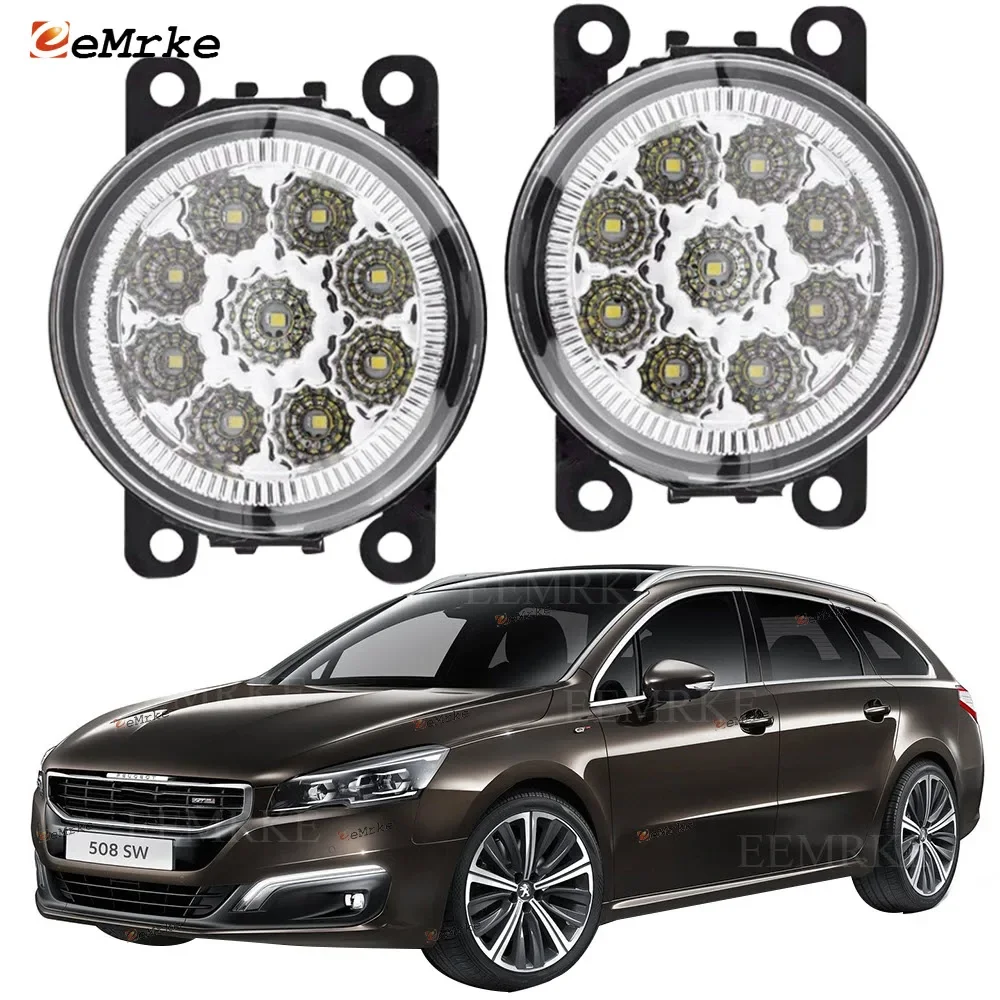 

EEMRKE Car-Styling For Peugeot 508 1st facelift 8D / 508 SW 2015 2016 2017 2018 9-Pieces Led Fog Lights H11 12V Fog Head Lamp