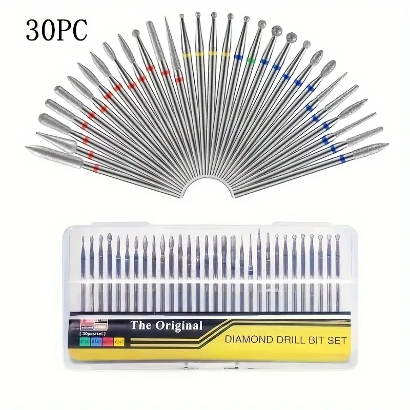 

30pcs/Set Nail Drills Electric Rotary Diamond Nail File Drills For Manicure Pedicure Nail And Cuticle Cleaning Drills Tools