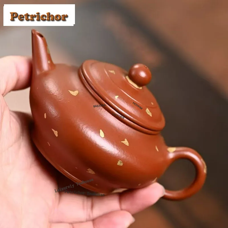 HOYIHM 130ml Aesthetic Yixing Purple Clay Teapots Handmade Level Pot Raw Ore Zhu Mud Tea Soaking Kettle Chinese Zisha Tea Set