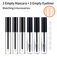 6Pcs+6 Accessories 10ml Empty Mascara Tubes, Eyeliner Tubes Set with 3 Empty Mascara Bottles, 3 Empty Eyeliner Bottles 6 Funnels
