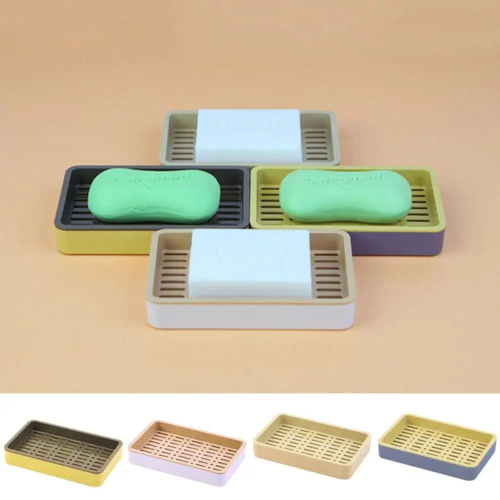 Creative Self Draining Double Layer Soap Box Quick Drain Simple Soap Dish Waterproof Tray Drain Soap Box Bathroom Accessories