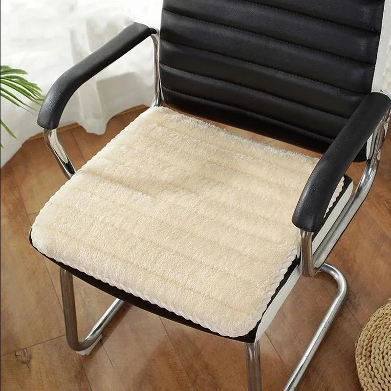 30-50CM Square Plush Seat Cushion Student stool cushion anti slip With a tether Solid Color Office Computer Chair Cushion