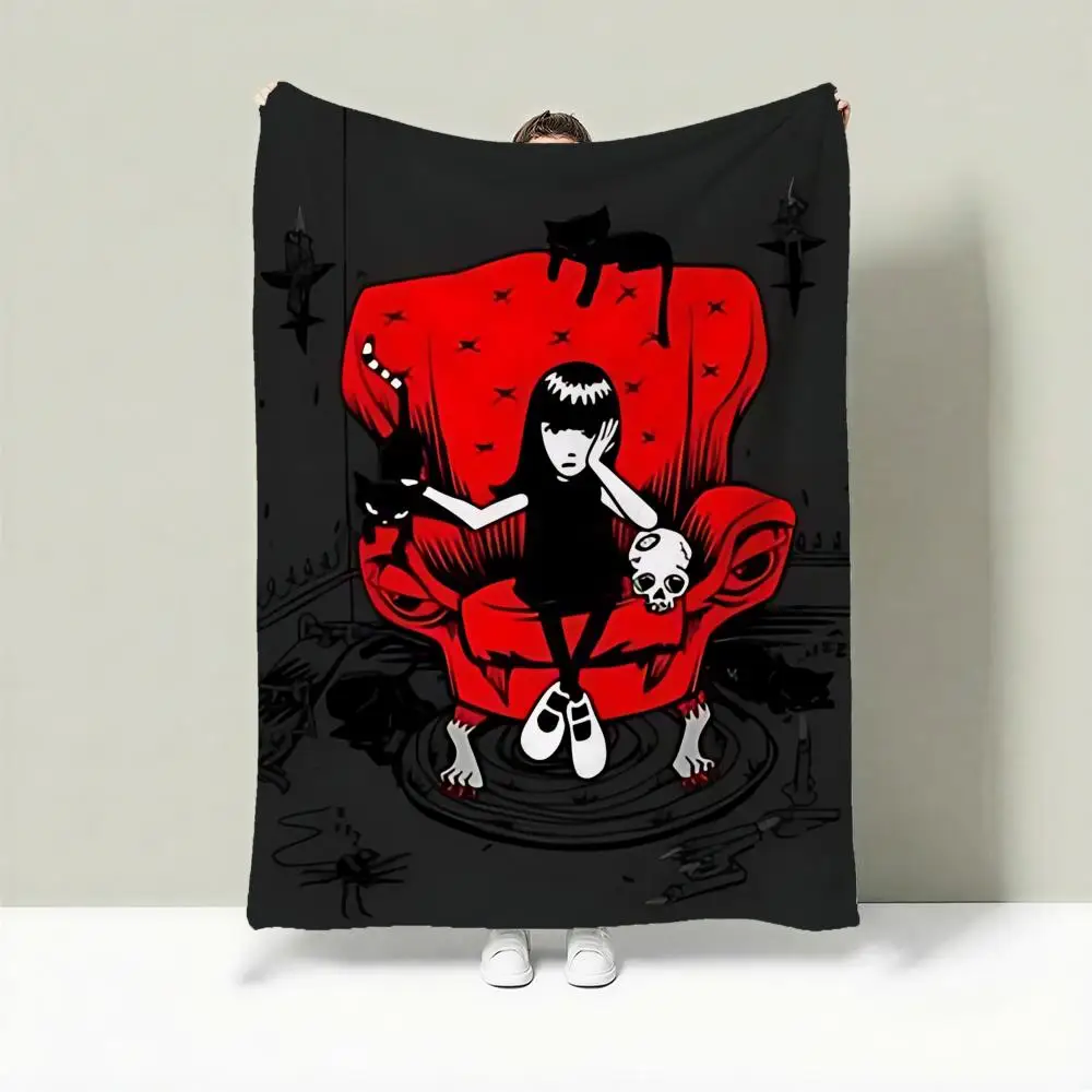 Character E-Emily the Strange Throw Lightweight 240g Flannel Blanket Soft Skin-friendly for Summer Cooling