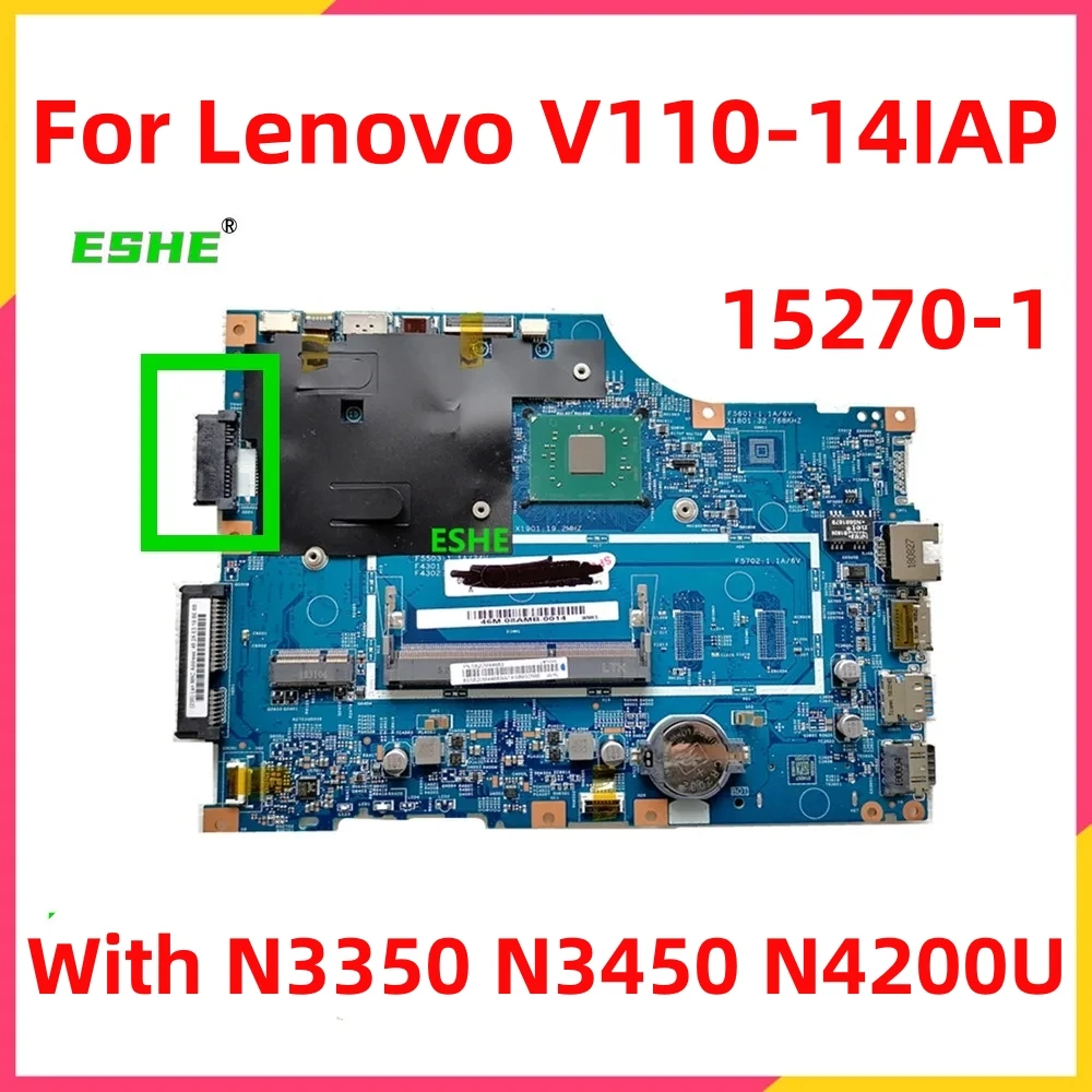 V110-14IAP Motherboard For Lenovo V110 110-14IAP Laptop Motherboard 5B20M44688 With N3350 N3450 N4200 CPU DDR3 LV114A 15270-1