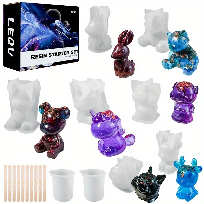19pcs Resin-Made Mold Set, Suitable for Resin Making, Desktop Ornaments, Earrings, Jewelry Pendants, Making, Holiday Souvenirs, The Best Gift