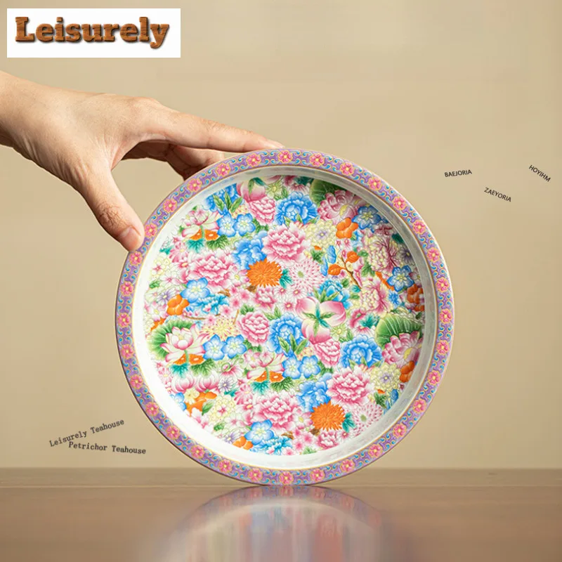 thousands-of-flowers-color-enamel-pot-bearing-holder-zisha-pot-heat-insulation-pad-dry-soaking-table-tea-tray-coasters-drinkware
