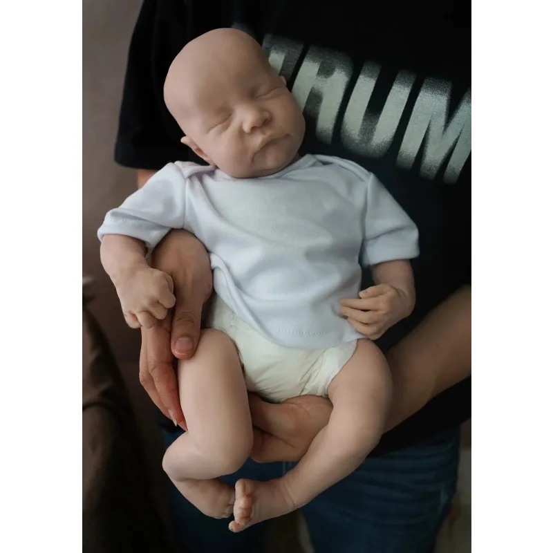 14 inch Baby Reborn Solid Silicone Doll Unpainted Blank Babies Reborn Doll Kit Levi Lifelike Doll Surprice Children Anti-Stress