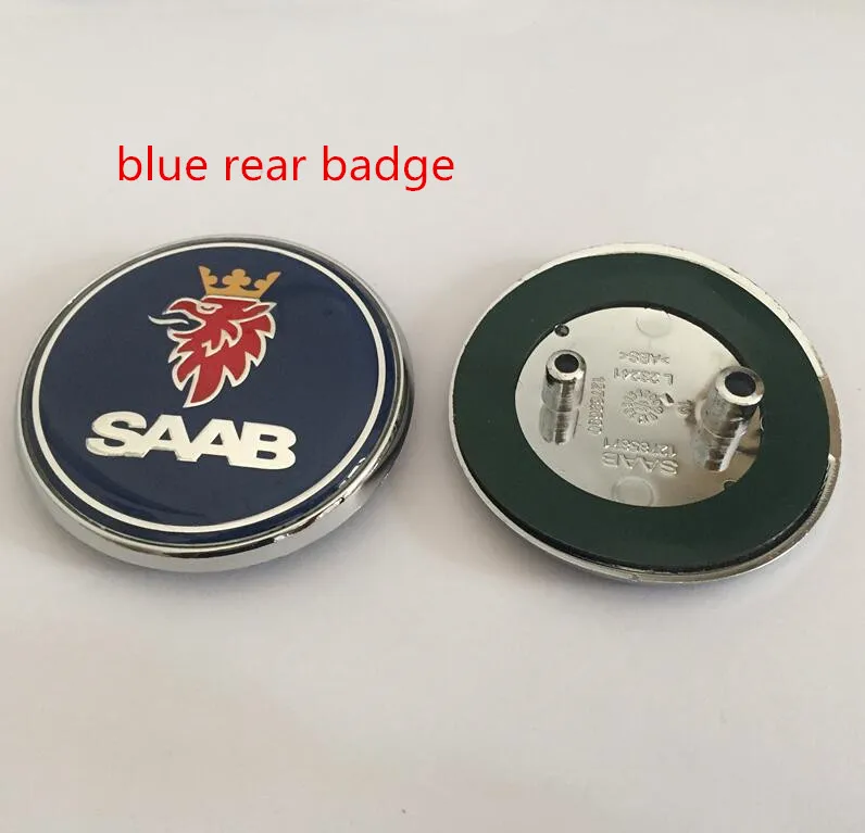 1pcs 3D 68mm SAAB Car Front Head Hood Bonnet Emblem Rear Tail Bumper Trunk Sticker Badge Car Styling