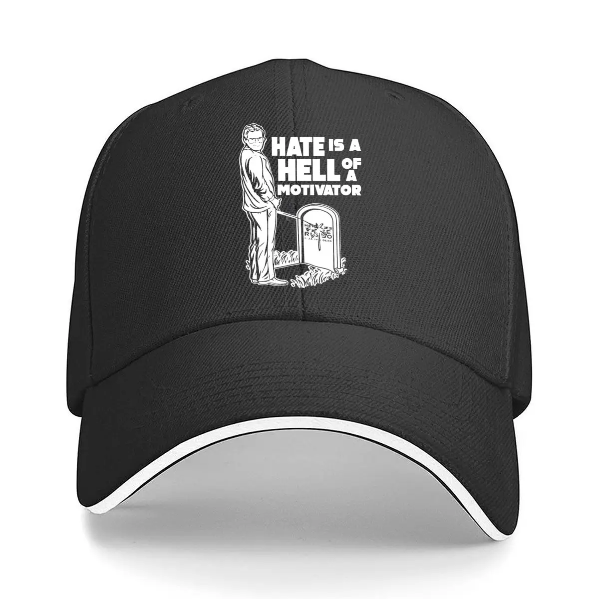 

Hate Motivator Bold Text Rebellion Fun Art Sandwich Baseball Cap