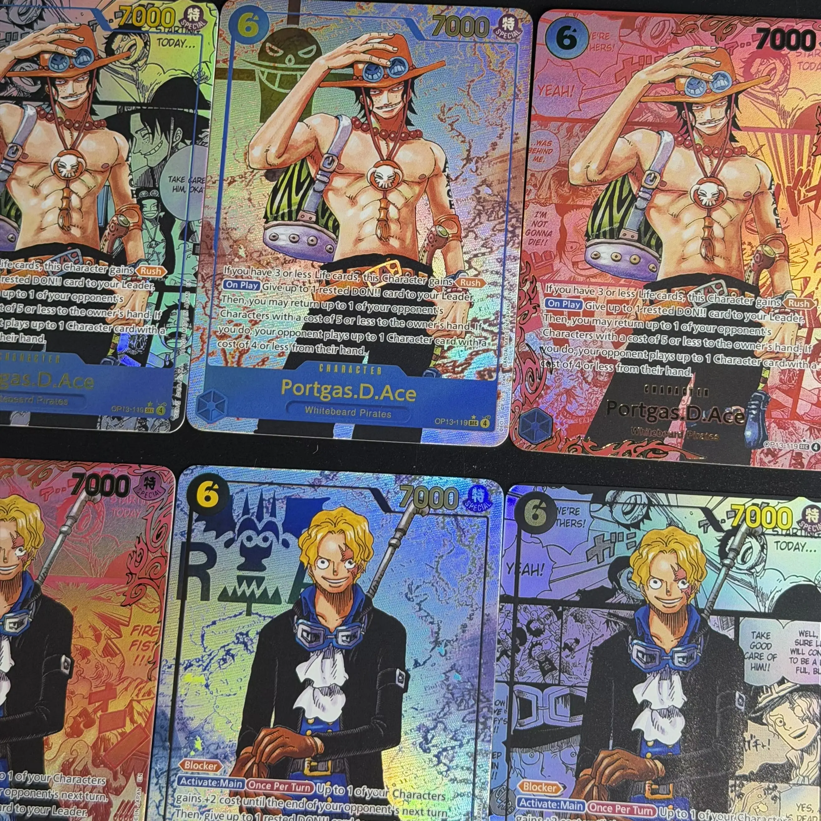 ONE PIECE OPCG TCG OP13 Three Brothers Manga panel/Jolly Roger/Red