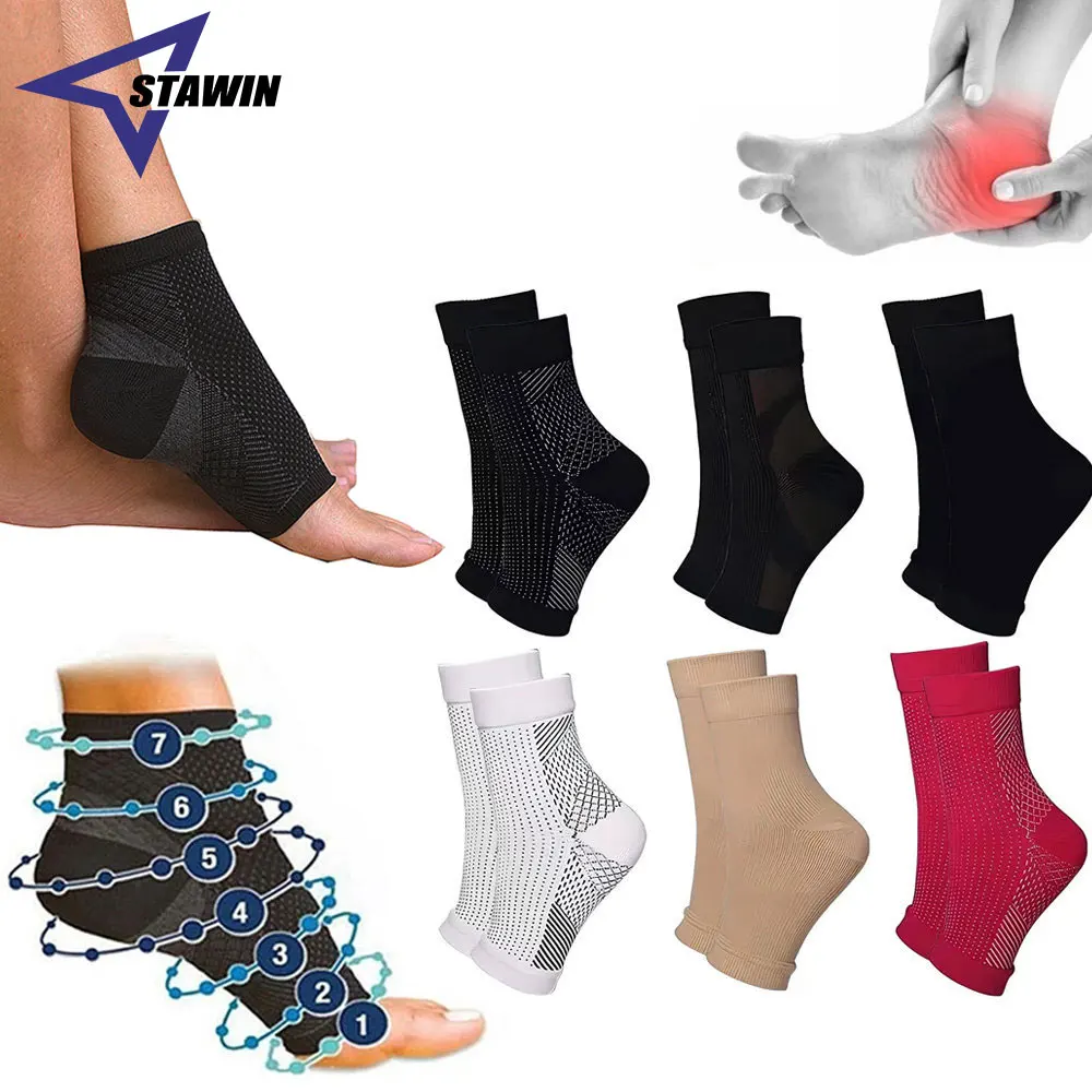 1 Pair Copper Infused Compression Socks Ankle Support Pain Relief Socks Foot Anti-Fatigue Compression Sports Running Yoga Socks