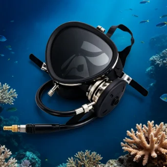 693 Dry Scuba Full Face Mask, Snorkeling & Diving Equipment wide view skin-friendly