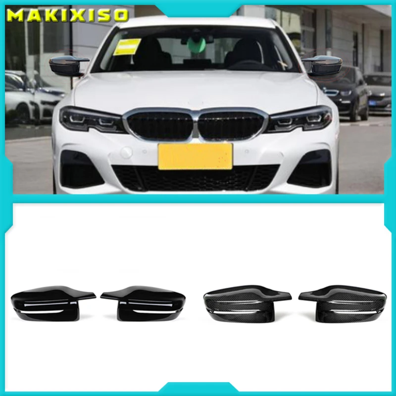 

M4 Look Carbon Fiber Look Black Side Mirror cover Caps for BMW 3 4 5 7 8 Series G20 G21 G28 320d 330i G30 G38 G11 G12 G15 G16