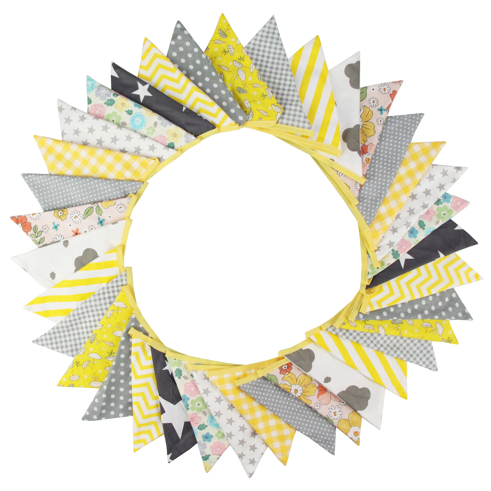 Neue 10 mt 36 fahnen Weiß Baumwolle Spitze Stoff Bunting Flags Hochzeit Party Dekoration Banner Hause Braut Dusche Bunting Garland – Detail 24