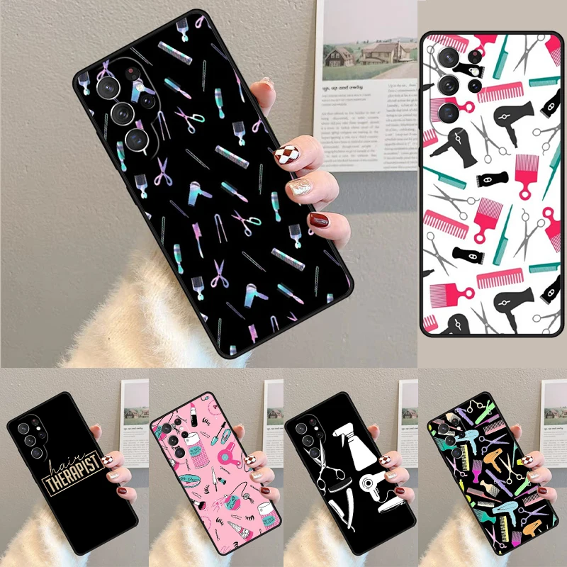 Cover For Samsung Galaxy S24 Ultra S21 S22 S8 S9 S10E Note 10 20 Plus FE S23 Hair Stylist Hairdresser Phone case Coque