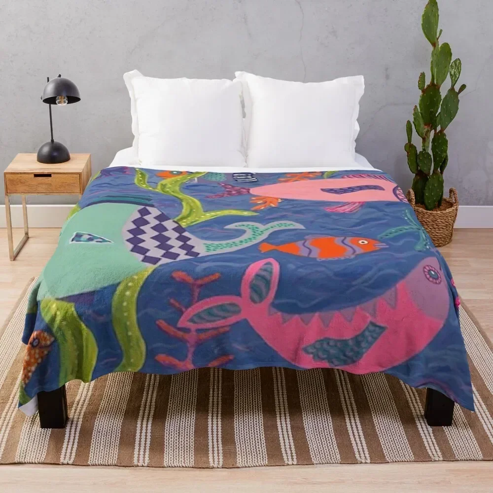 

Tropical FISH Throw Blanket Soft Warm Blanket Gift for Grandparents