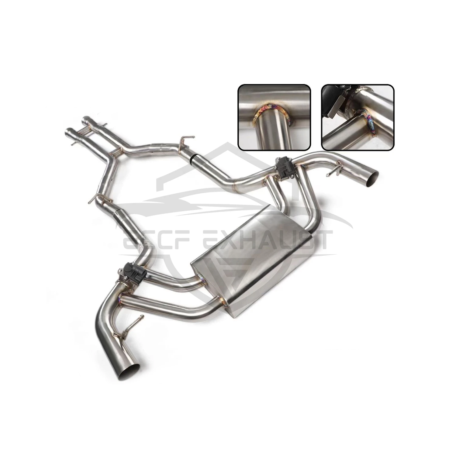 عادم Catback من الفولاذ المقاوم للصدأ Valvetronic لسيارة Mercedes AMG GT، تحكم صوتي قابل للتعديل بحرية، سهل التركيب