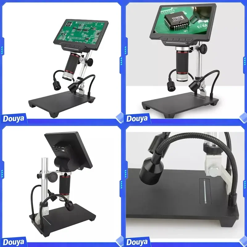 7-Inch Electronic Microscope with 5X-528X Magnification for Laboratory Use USB Interface 64G TF Card Built-In Battery