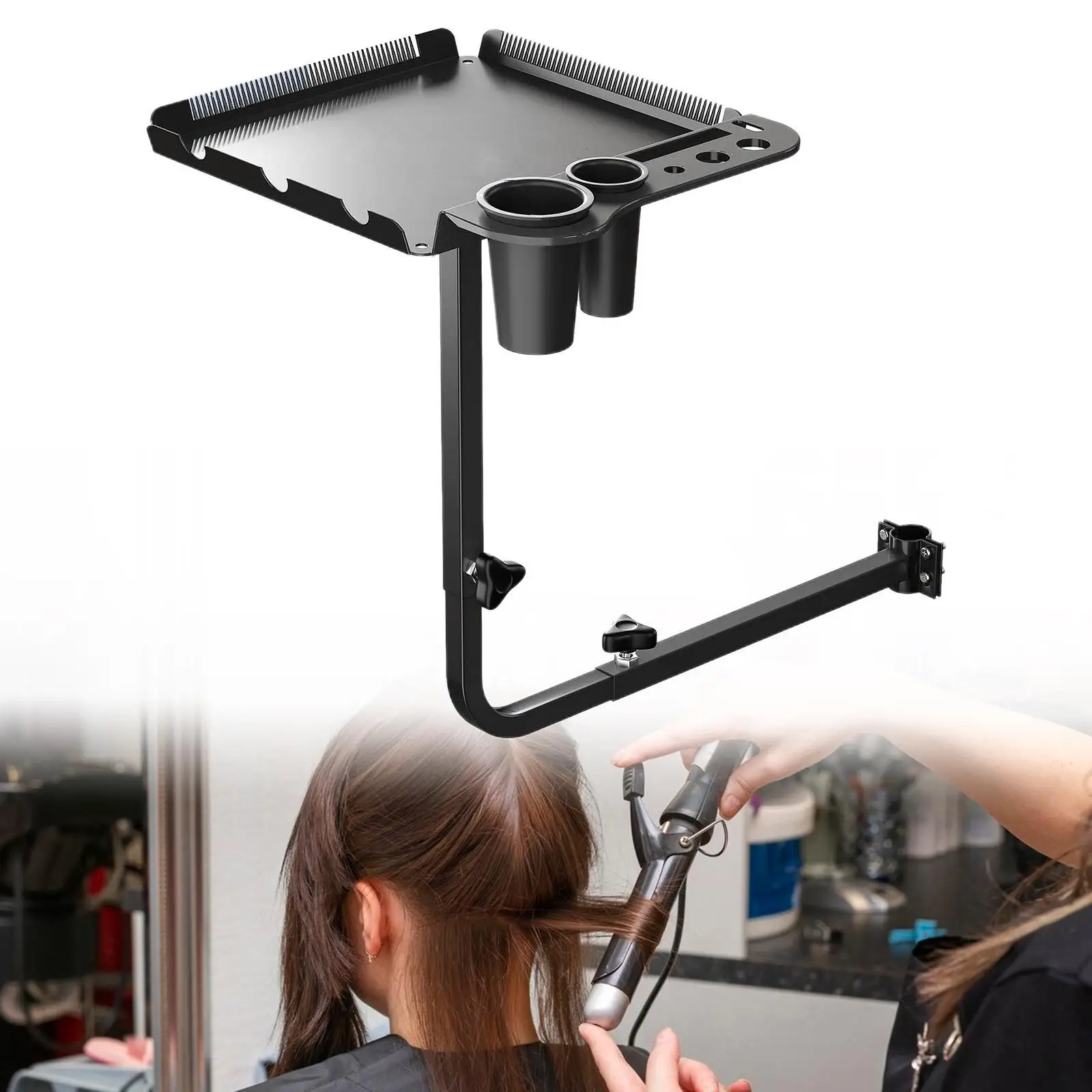 Styling Chair Tray Beauty Salon Equipment Salon Tray Attachment for Various Combs Hair Dryers Hairdressing Tools Hair Care