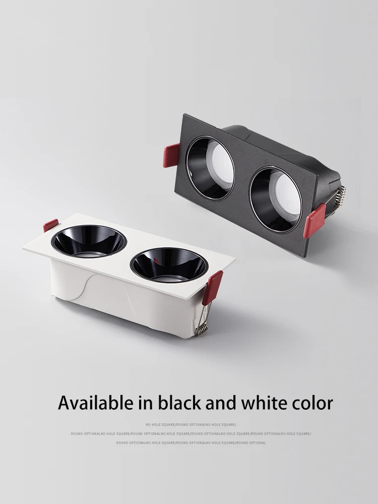 BRGT LED Downlight Recessed Aluminum Ceiling Lamp Double Head Three Head Square Spot Light AC85-265V For Home Aisle Kitchen