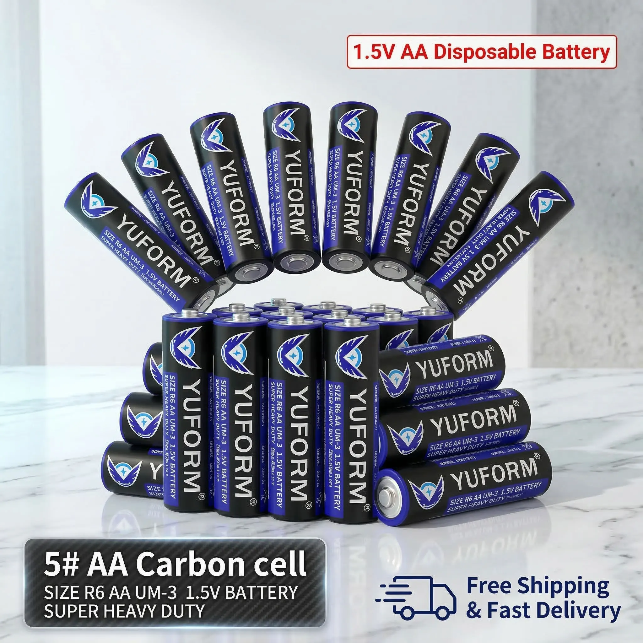 

AA Disposable Dry Batteries 1.5V for Wireless Mouse, Keyboard, Toy, LED Light, Camera, MP3, Razor and CD Player