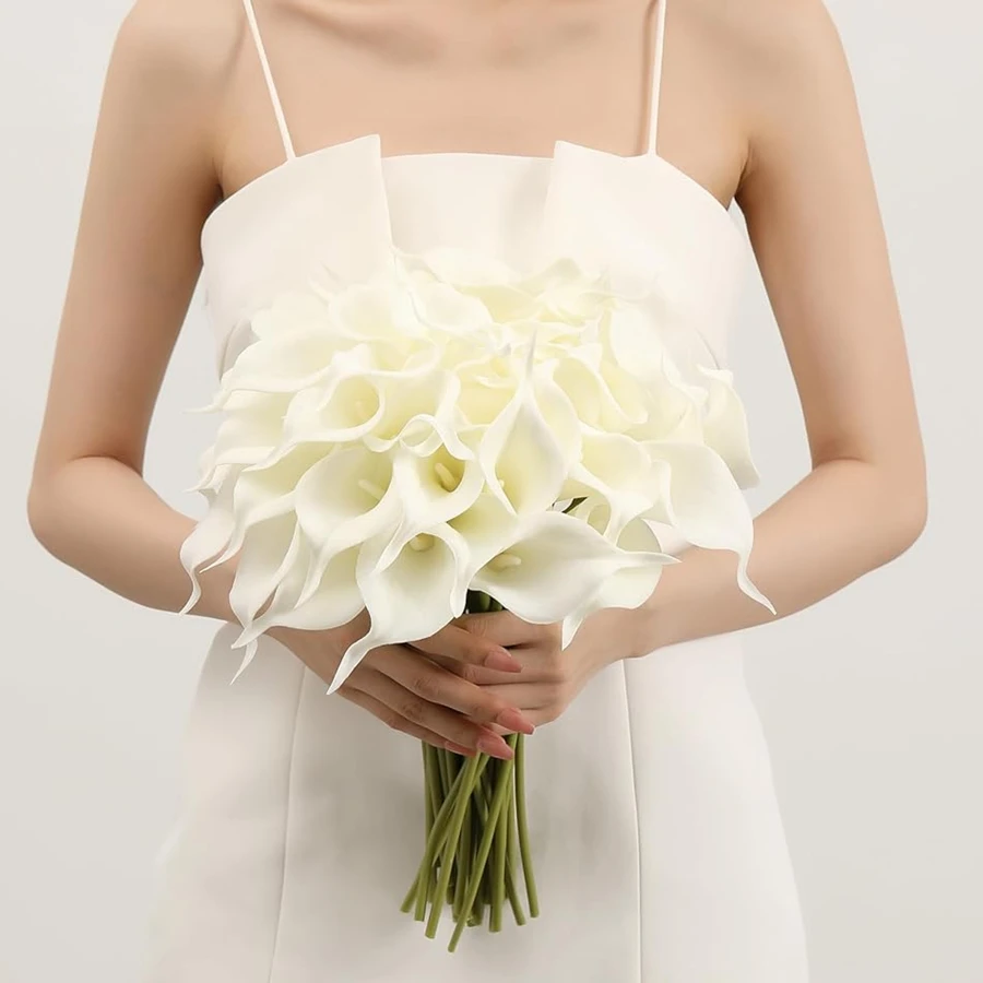 10/20 Stück Künstliche Blumen Hufeisen-Lotus Hochzeitskranz Heim Tisch Festival Halloween Dekoration Outdoor Brautstrauß Geschenke – Detail 7