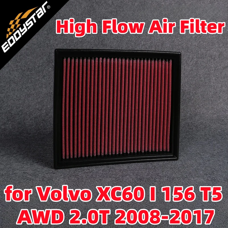 

Воздушный фильтр с высоким расходом для Volvo XC60 I 156 T5 AWD 2.0T 2008-2017, моющиеся гоночные впускные фильтры