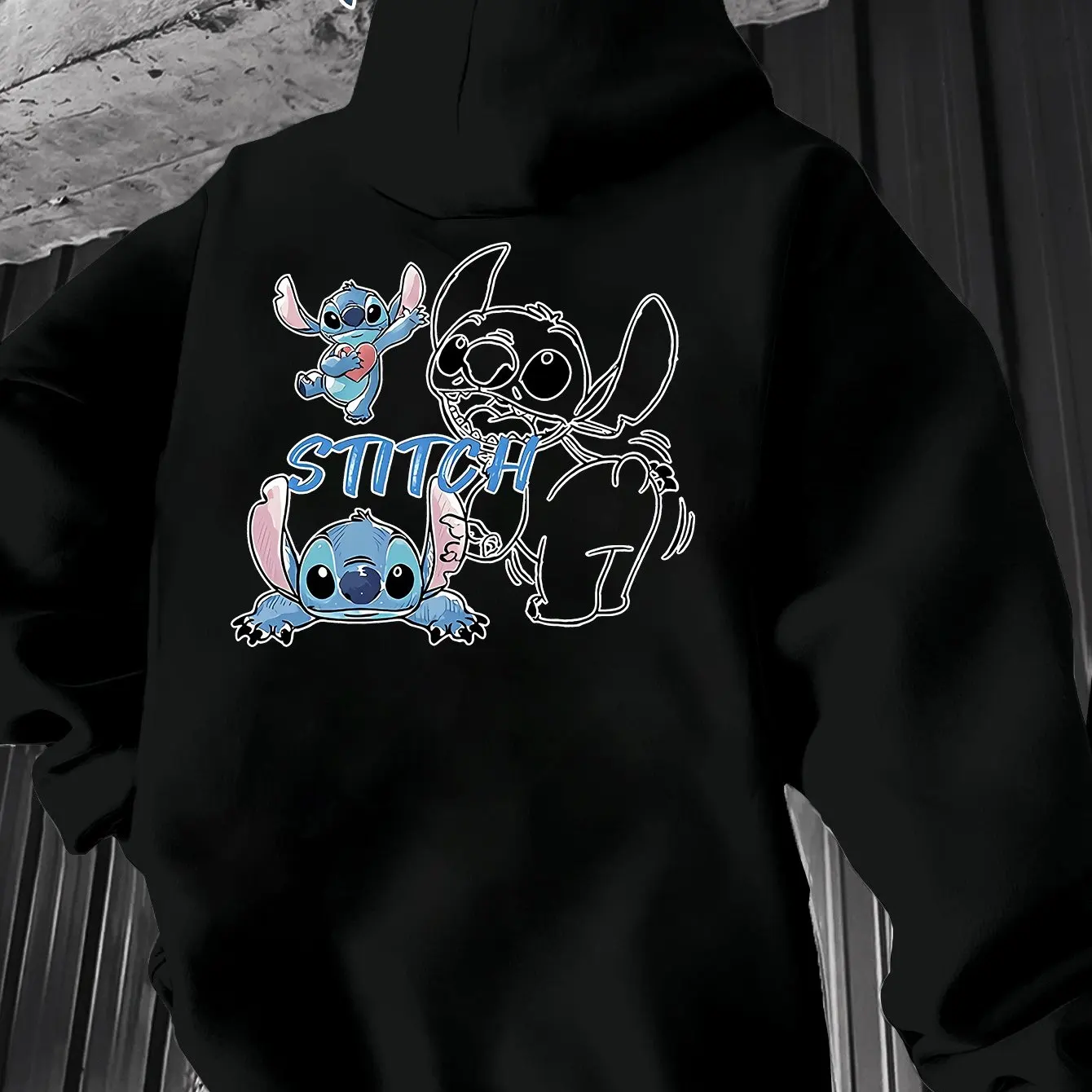 

Мужские толстовки с капюшоном Disney Stitch, модная уличная одежда большого размера, толстовки унисекс, осенне-зимние флисовые повседневные универсальные