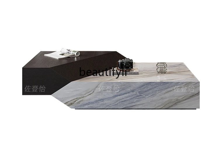

Light luxury rock slab coffee table Modern simple coffee table Living room Home designer Creative Nordic Italian special-shaped