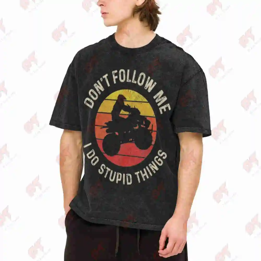 ATV 4 Wheeler Quad Bike Vintage Washed Tee Pure Cotton T-Shirt