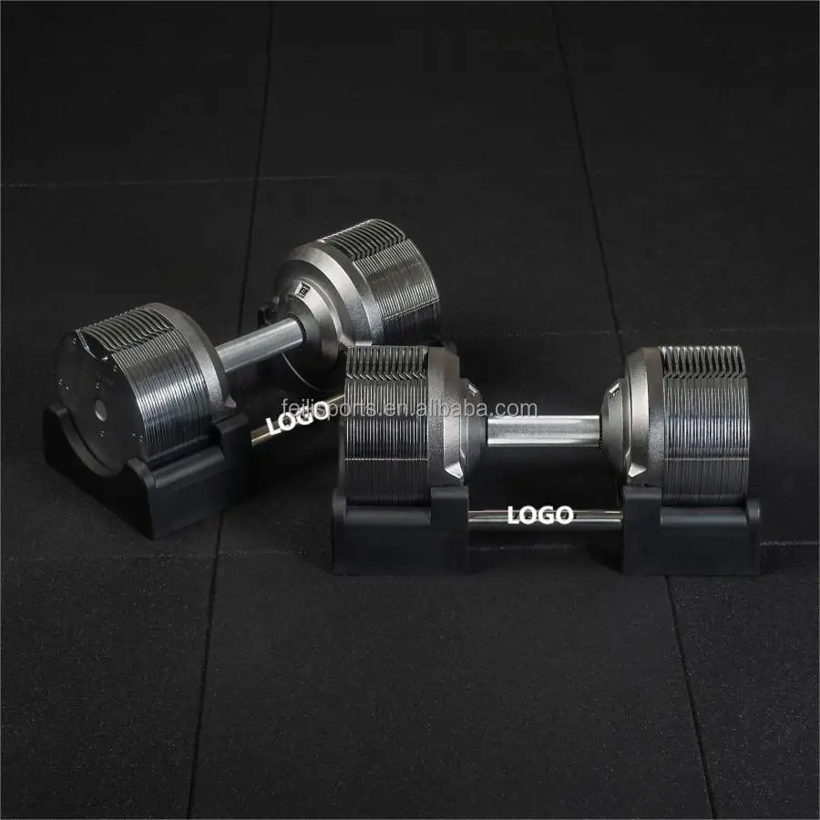 El último equipo de gimnasio casero de plata 23,5 kg/1,5 kg salta galvanoplastia pesas ajustables mancuernas