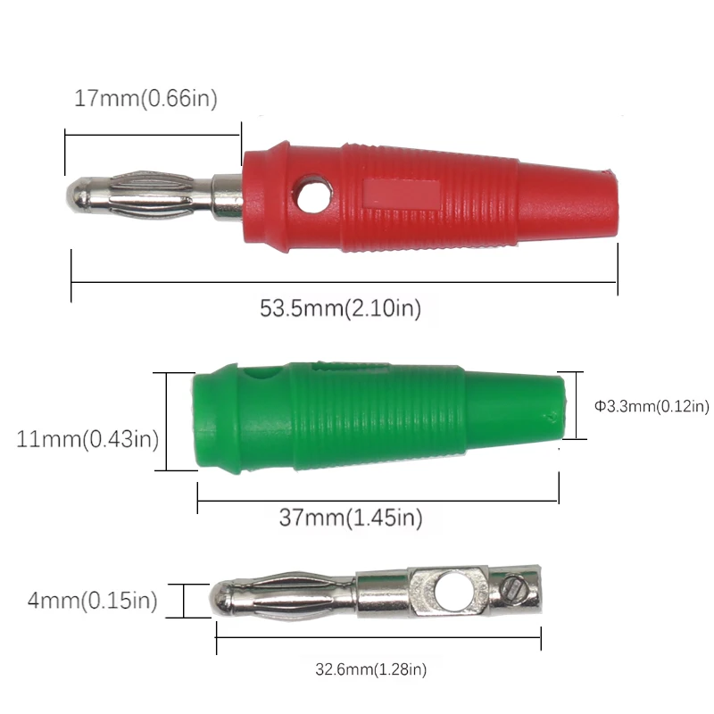 【5PCS】4mm 32A High Current Solderless Screw Side Stackable Banana Plug Connector Copper