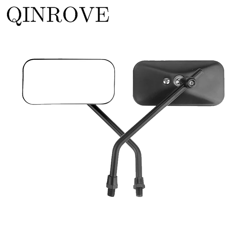 

8/10mm Motorcycle Rearview Mirror Retro Square Metal Side Convex Mirrors Universal for Yamaha MT03 07 09 10 FZ8 XJ6 Honda CB650R