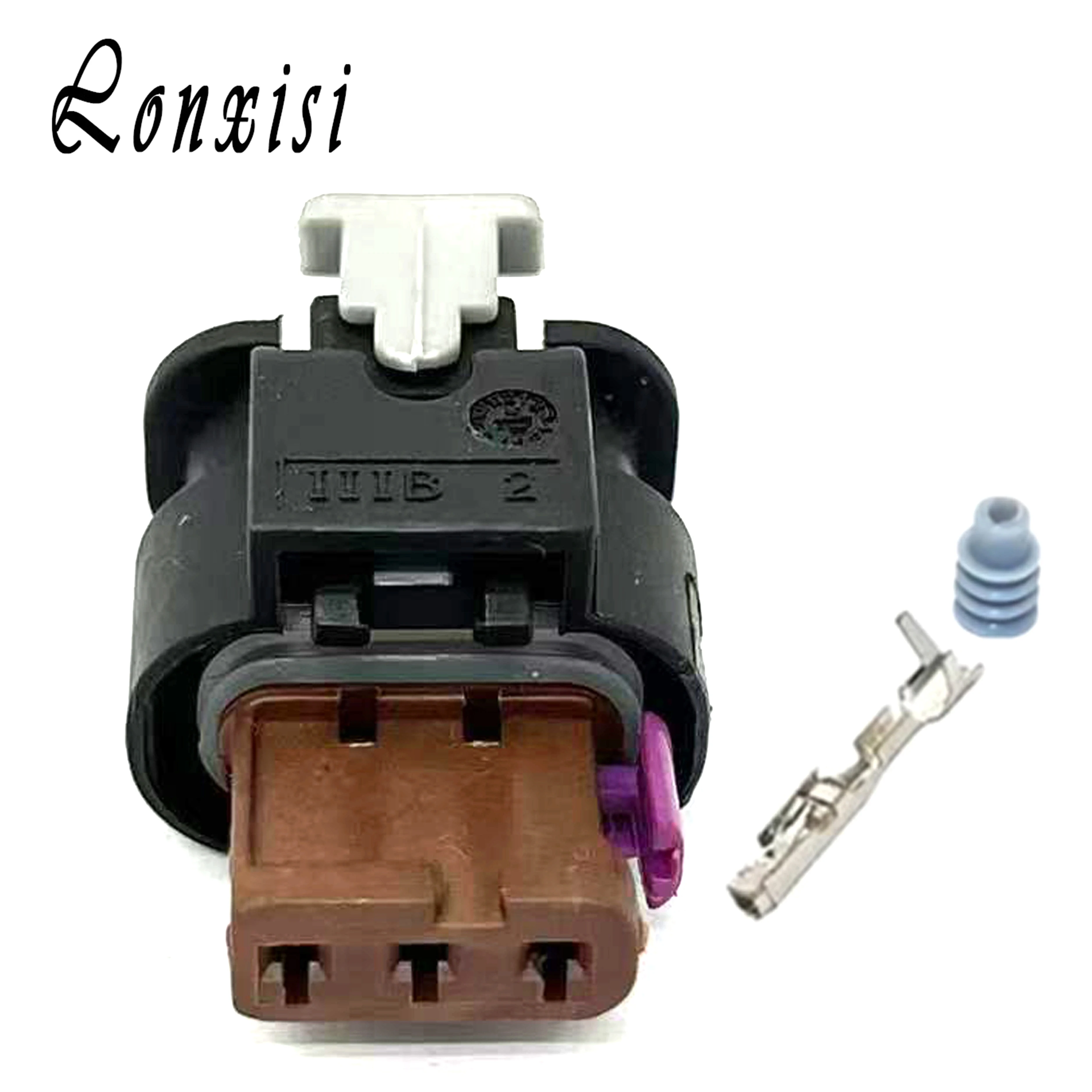 3 Pin 4F0973703A Waterproof Black Plug For VW Audi Land Rover Reversing Radar Magic Eye Wiring Female Connector