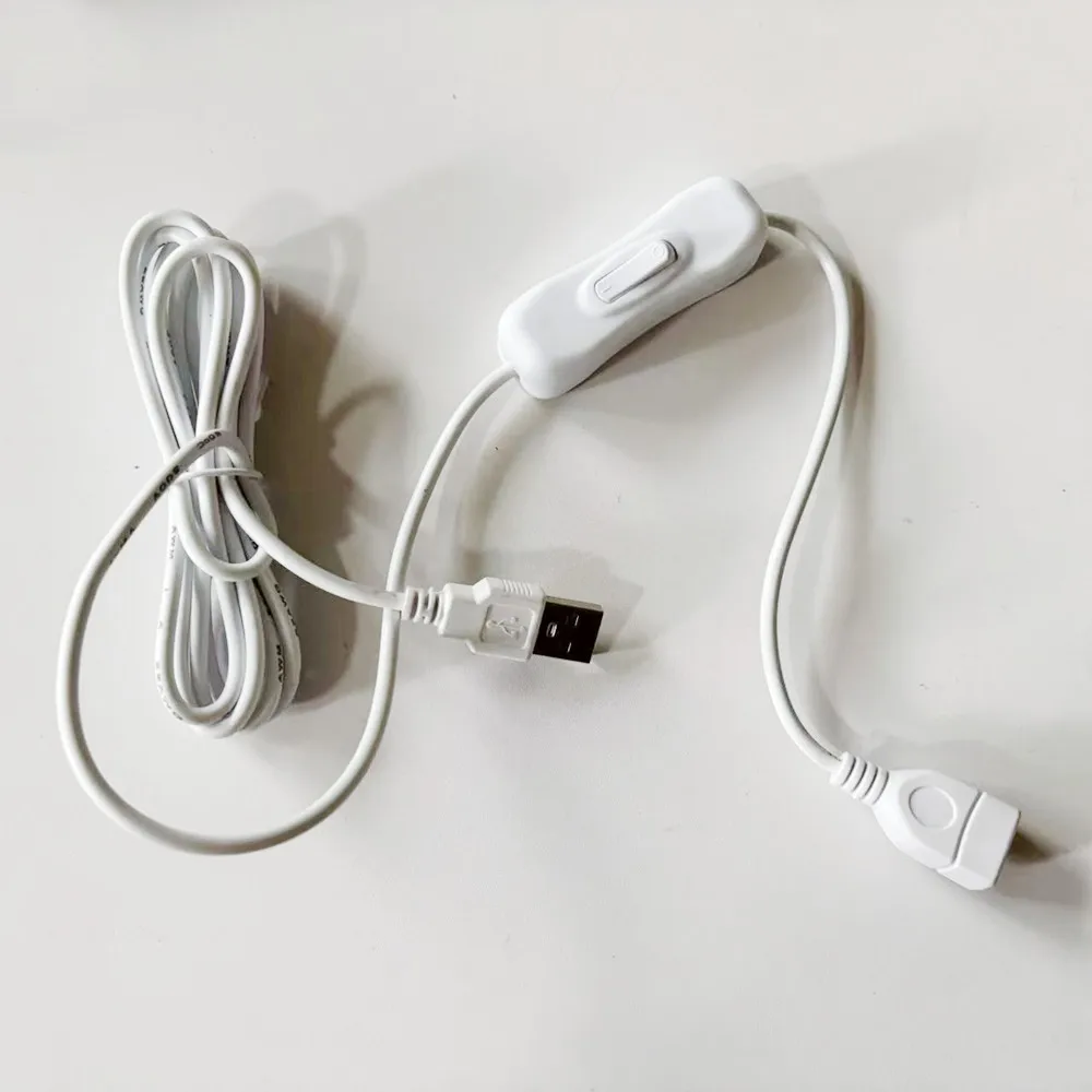 USB Switch Extension Cable 1/2 Meters Length USB Extension Cord With On/Off Power Switch Cable for PC USB Fan LED