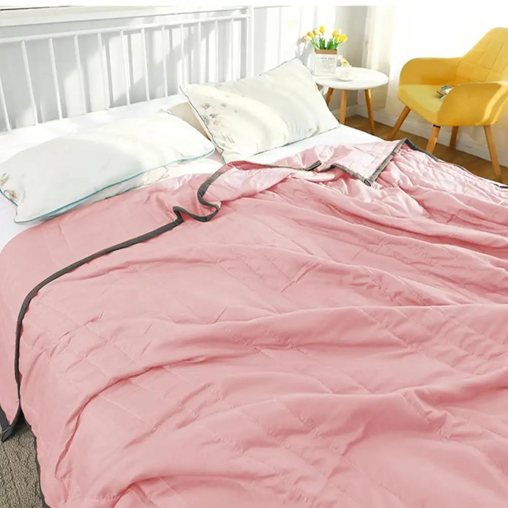 Summer Quilt Ice Silk for Sleep  Absorbent Bedding Comforter Machine Washable Sofa Room Blanket