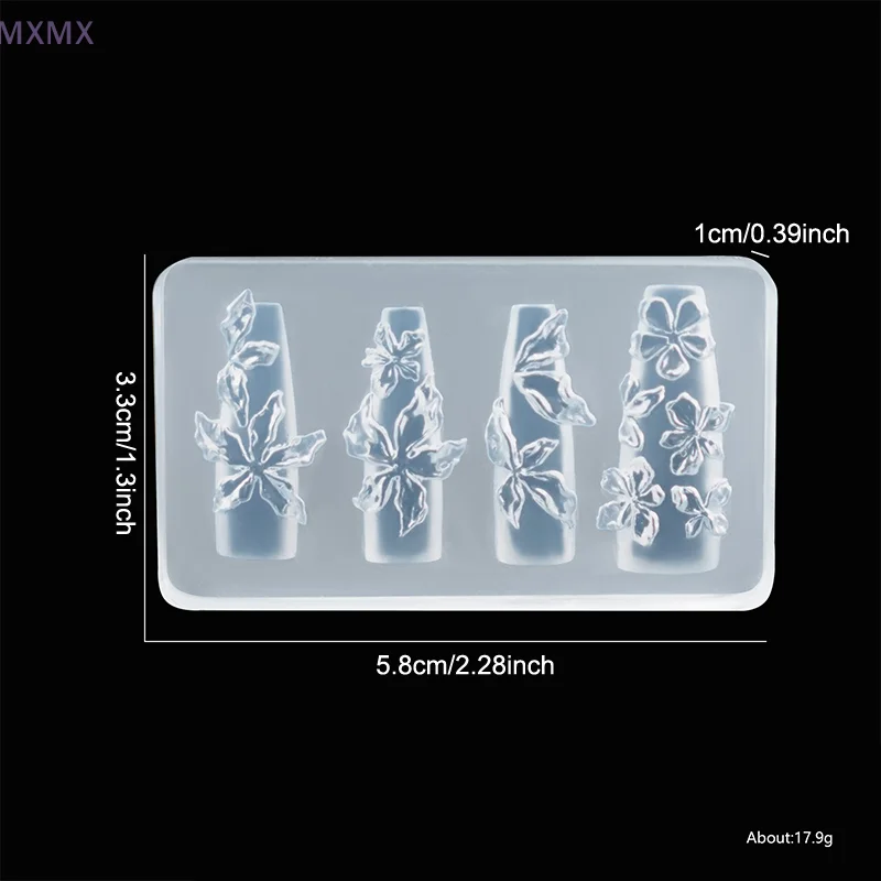 Molde de silicone 3d para arte em unhas, molde de silicone para verão, cristal de gelo, flor de lírio, carimbo, amuletos de unhas, design diy, decorações malicure