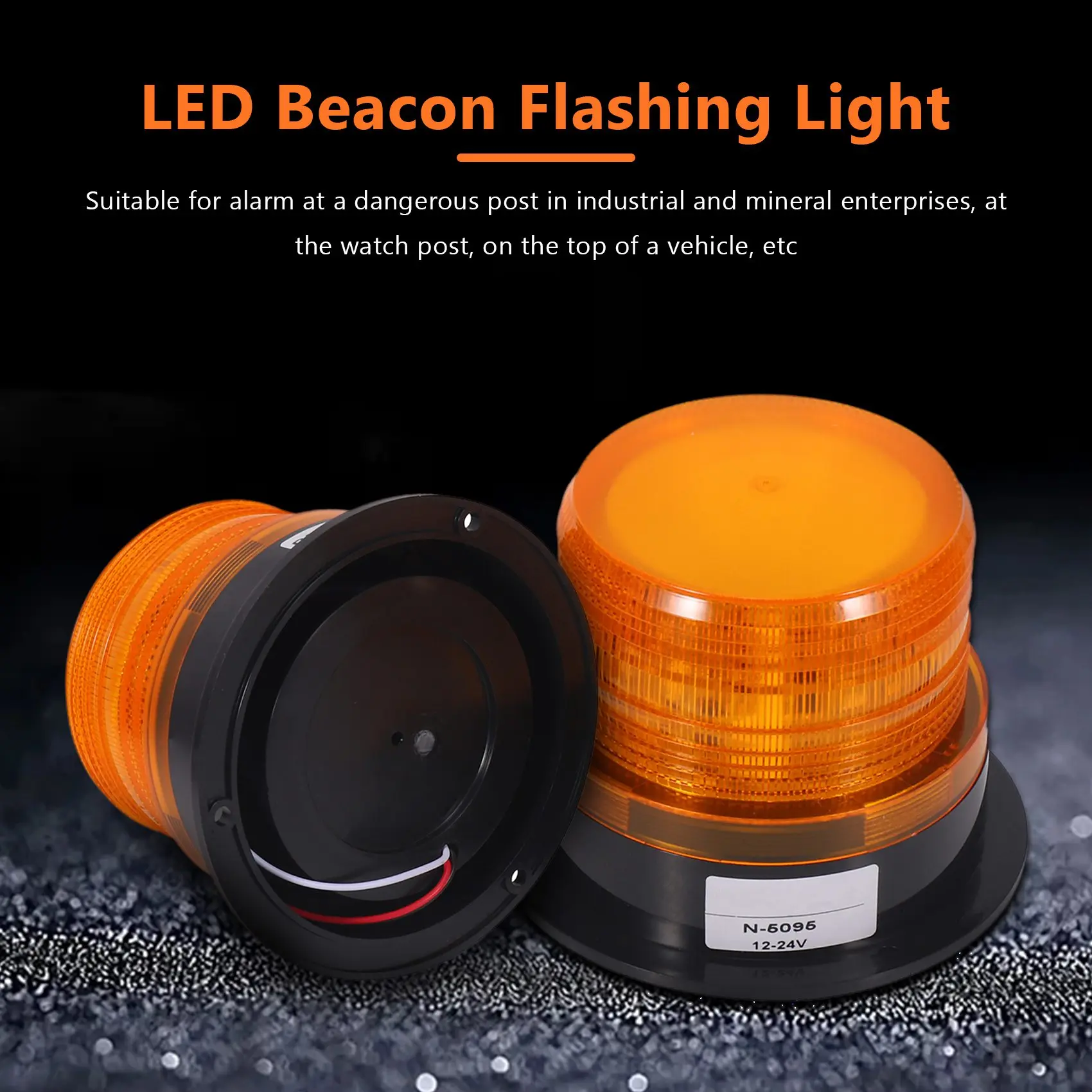 

Classy-2 X Amber LED Beacon Strobe Emergency Flashing Light Warning Lamp Truck 12V 24V