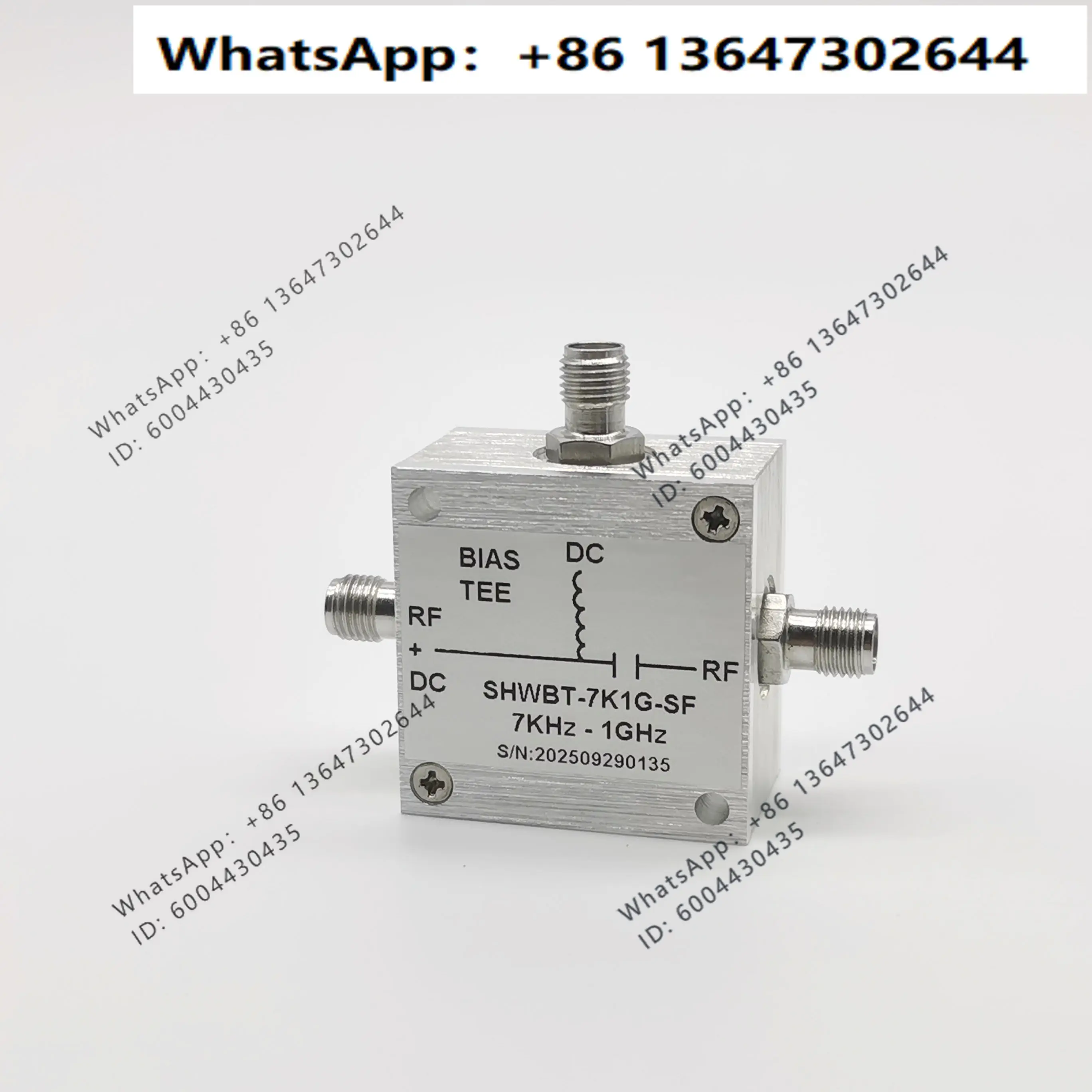 7KHz-1GHz Voltage 50V Current 2A 20W Microwave T-Bias, Feeder
