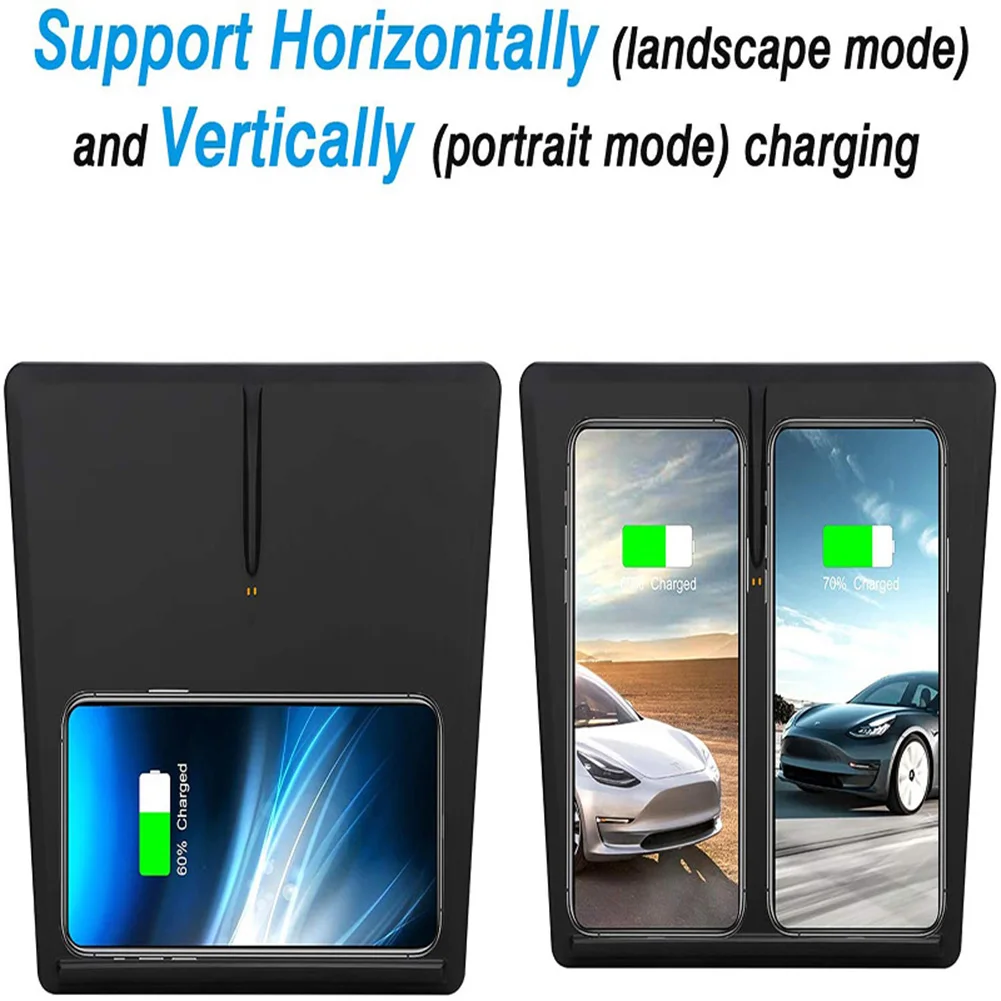 15W Fast Charging Wireless Charger for Tesla Model 3 Wireless Smartphone Charging Pad Car Wireless Charger Car Accessories