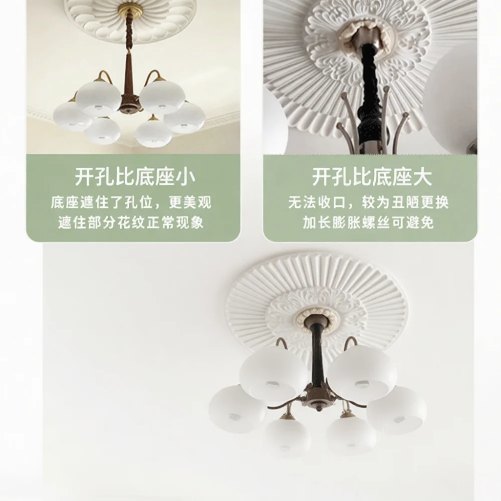 Classic Embossed Ceiling Medallion Decorative Base Plate Luxury Modern Home Ornament Lighting Accessory Interior Lamp Trim