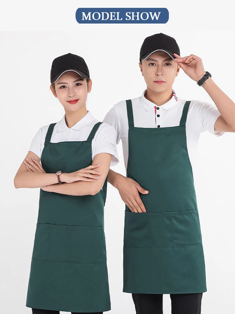 Профессиональный водонепроницаемый фартук с перекрестными ремнями на спине - прочная спецодежда для продуктового магазина, фруктового рынка, ресторана, магазина напитков, персонала