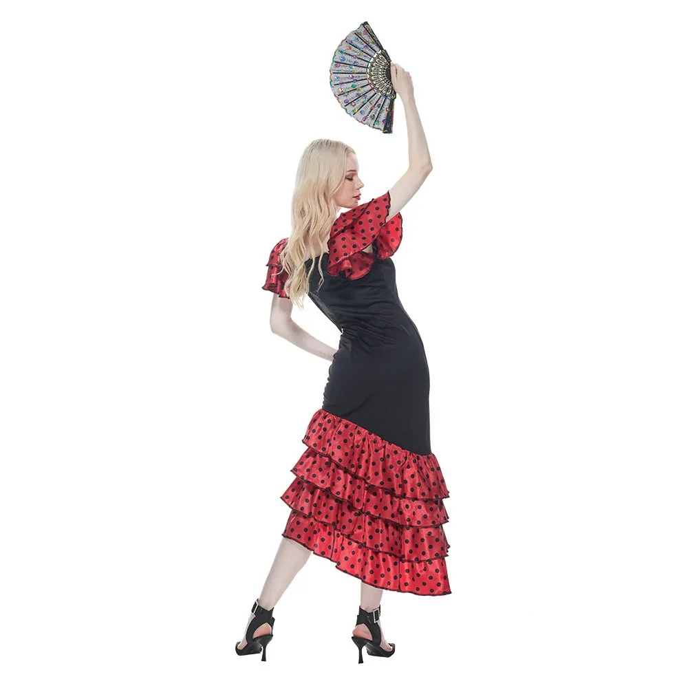 Halloween Party Costume Flamenco Costume Mexican Adult Girl Dress Spanish Cosplay Costume Stage Performance Costume