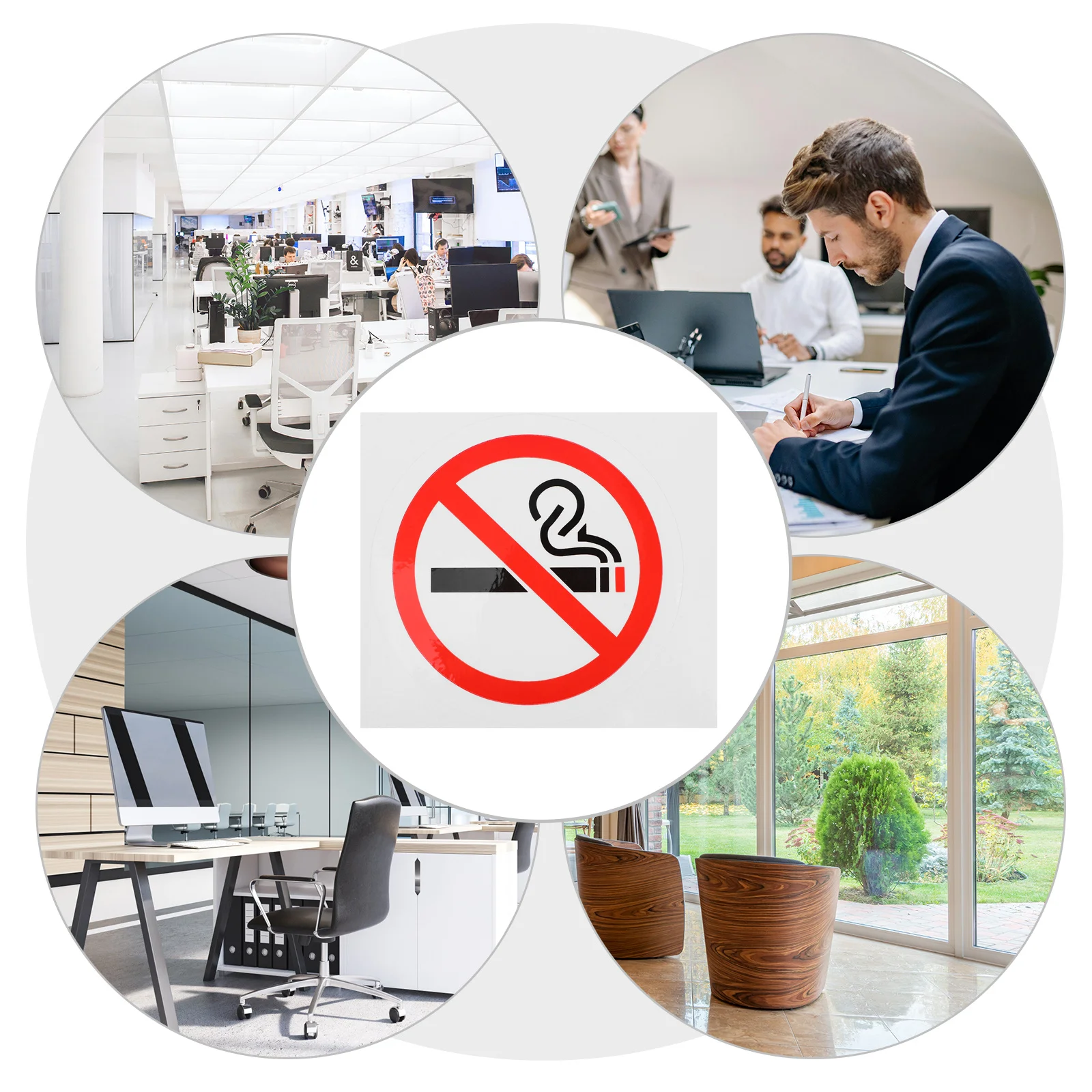 20 قطعة ممنوع التدخين ملصقات تسجيل لاصقة داخلي في الهواء الطلق تحذير تسميات للأعمال المنزل مكتب فندق جدار علامات خالية من الدخان #4