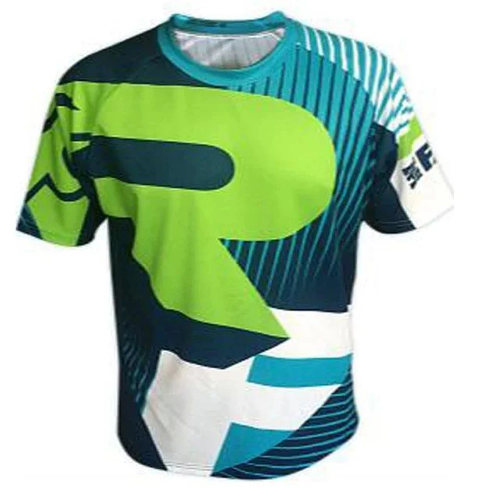 2025 Men's Casual Short Sleeve Mountain Bike Raglan Short Sleeve T-shirt Downhill Sports Shirt Printed Round Neck T-shirt Suitab