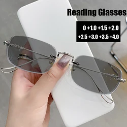 Finished Color Changing Presbyopia Eyewear with Diopter Fashion Trend Reading Eyeglasses Prescription Photochromic Sunglasses