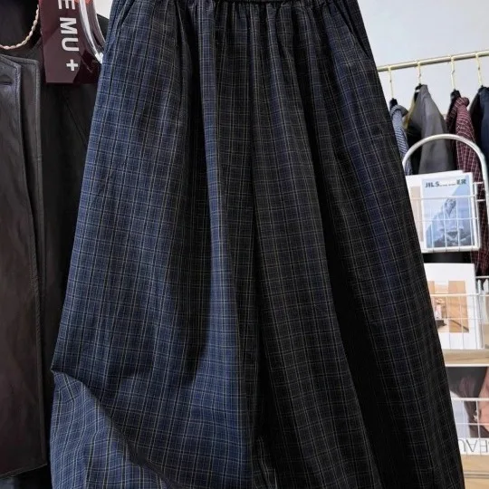 

Loose Fit Plaid Men's Casual Pants Autumn Winter plus Size 300 Pou Lazy Sle High Waist Elastic Lantern Pants